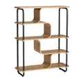 Moderne Wandplank van Hout met Uniek Design en Stalen Frame