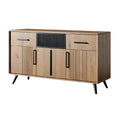 Modulaire Houten Dressoir met Zwarte Accenten