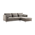 Moderne loungebank met chaise longue in grijze stof