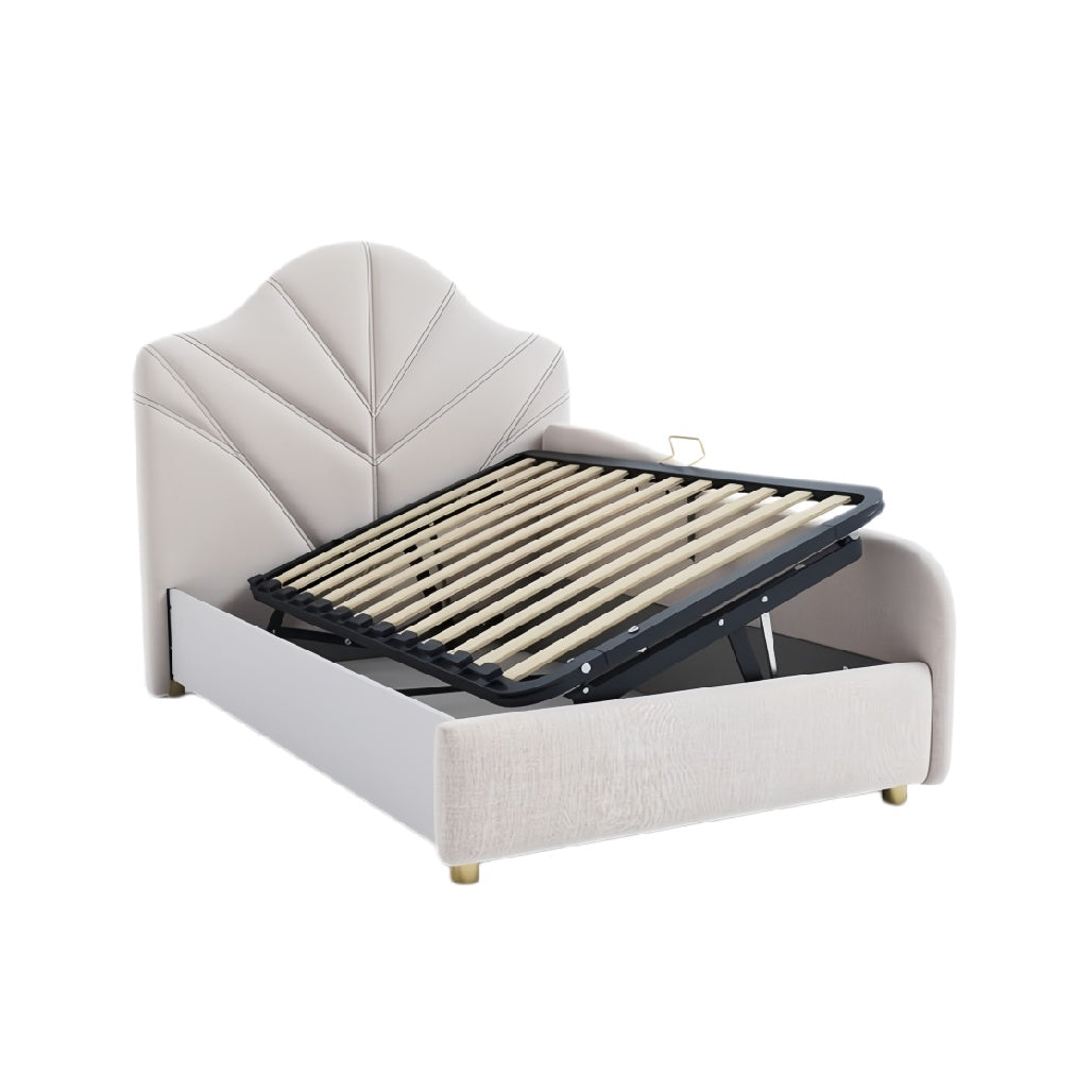 Moderne opklapbed met gestoffeerde hoofdeinde